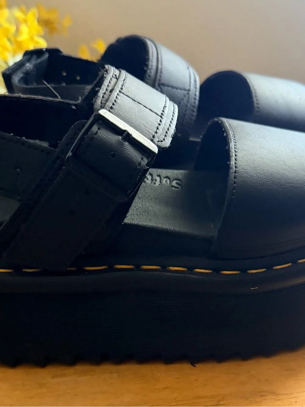 Dr. Martens black Voss platform sandals